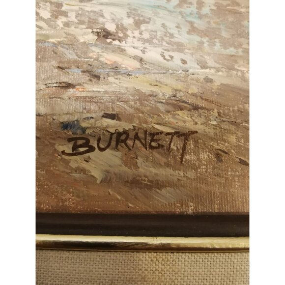 C. BURNETT Oil Painting PARIS Market Street Scene EIFFEL TOWER Impressionist 60s - Picture 7 of 7